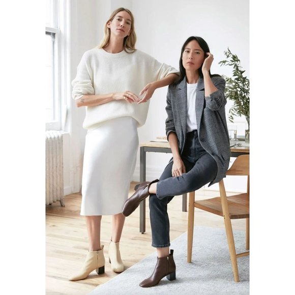 Everlane The Day Ankle Boots in Black Leather Womens Italy Booties - Picture 13 of 16